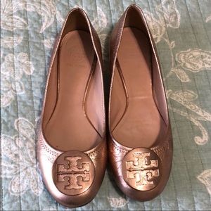 Tory Burch Rose Gold Ballet Flats